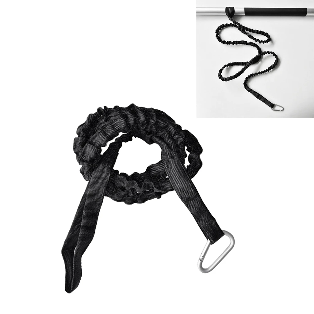 

MagiDeal 61.4 inch Paddle Leash Fishing Rod and Gear Leash Safety Cord for Inflatable Boat Canoe Kayak Accessories Black