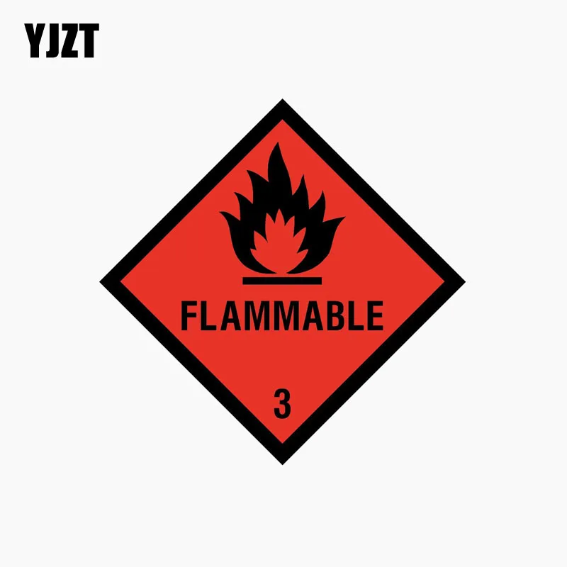 

YJZT 10CM*10CM Amusing FLAMMABLE Reflective Car Sticker Decal Motorcycle Accessories C1-7706