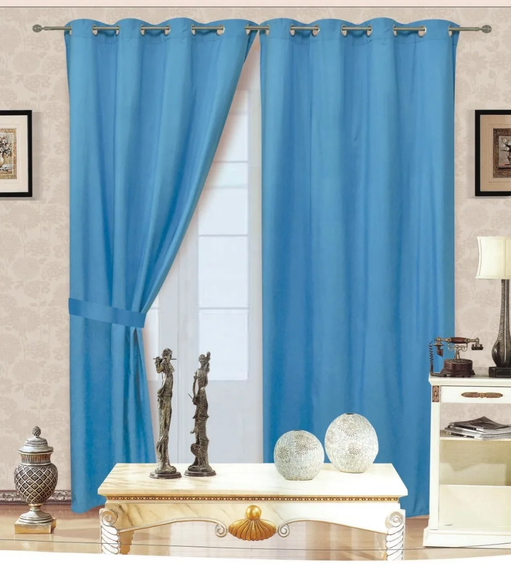 Недорогой однотонный занавес из микрофибры с 8 металлическими кольцами|curtains