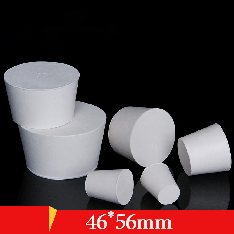 46*56mm Solid rubber stopper for tube Bottle rubber cover Perforated stopper bung Closing plug Sealed lid cap Wine bottle corks 10pcs lot 4 10 rubber stopper erlenmeyer flask plug bottle stopper test tube rubber cap