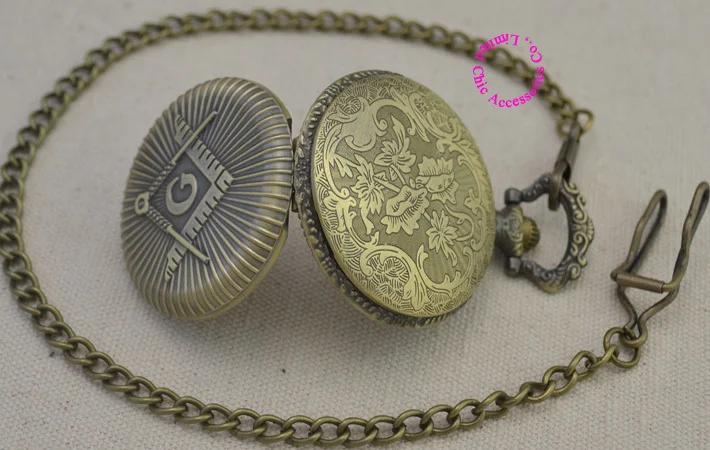 

fashion quartz Masons Freemasonry man pocket watch classic vintage antique Pendant G fob watches ancient bronze classic retro