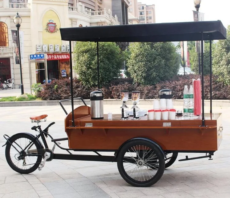 Электрический трехколесный велосипед для взрослых в стиле ретро грузовой киоск