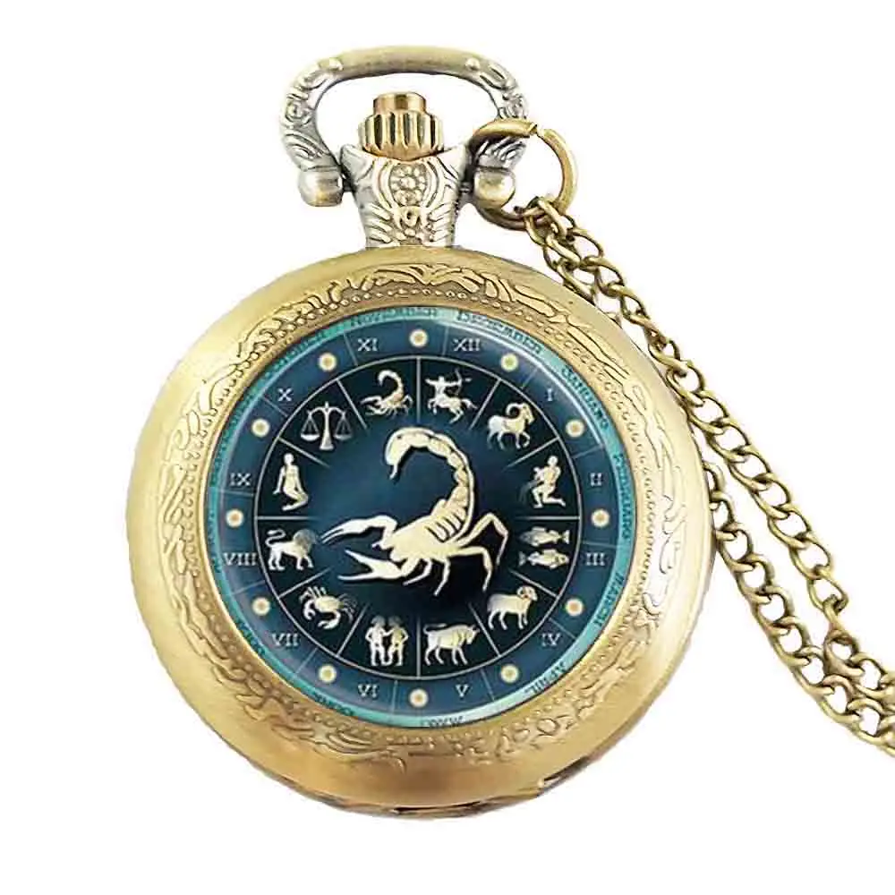 

Glass Dome Necklace Scorpio Zodiac mens Jewelry Astrological Sign Scorpion October November Birthday Art pocket Watch 2017