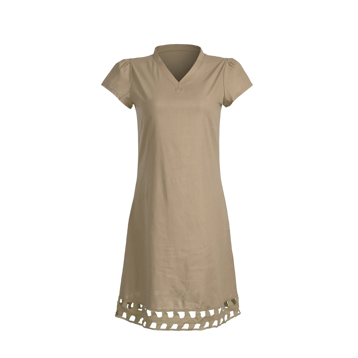 Летнее женское богемное Повседневное платье с коротким рукавом из хлопка и льна v