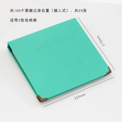 Blue Green Горячая Качество альбомная коллекция деньги билета штамп сбор альбомов путешествия записная книжка - Цвет: Blue Green