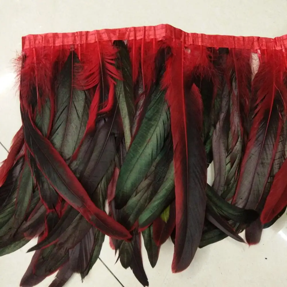 Оптовая продажа красные петушиные перья длиной 1 метр шириной 25 30 см украшения