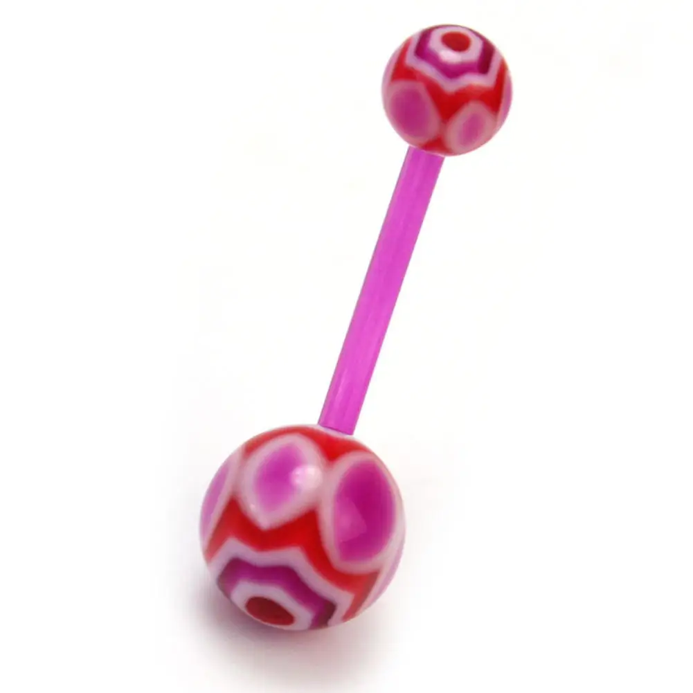 10 шт./лот Модные женские разноцветные пластиковые Двойной круглый шар пупка Бар