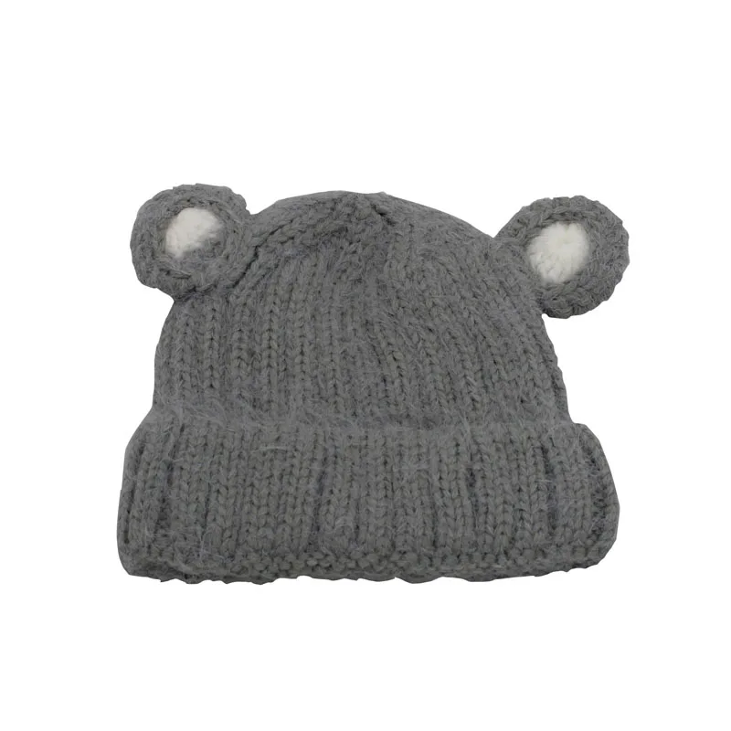 Cartoon Kids Winter Hats with Ears Solid Color Knit Baby Cap Boys Girls Beanie for 2-5 years Multicolor 1 PC | Детская одежда и