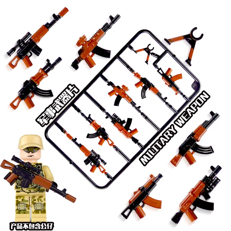 2019 Weapon MOC Guns Military Swat Team Building Blocks City Policed Soldiers MinifiguresING WW2 Lepining Army | Конструкторы