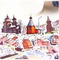 34pcs creative kawaii self made send you a dream city castle beautiful stickers decorative sticker diy craft photo albums