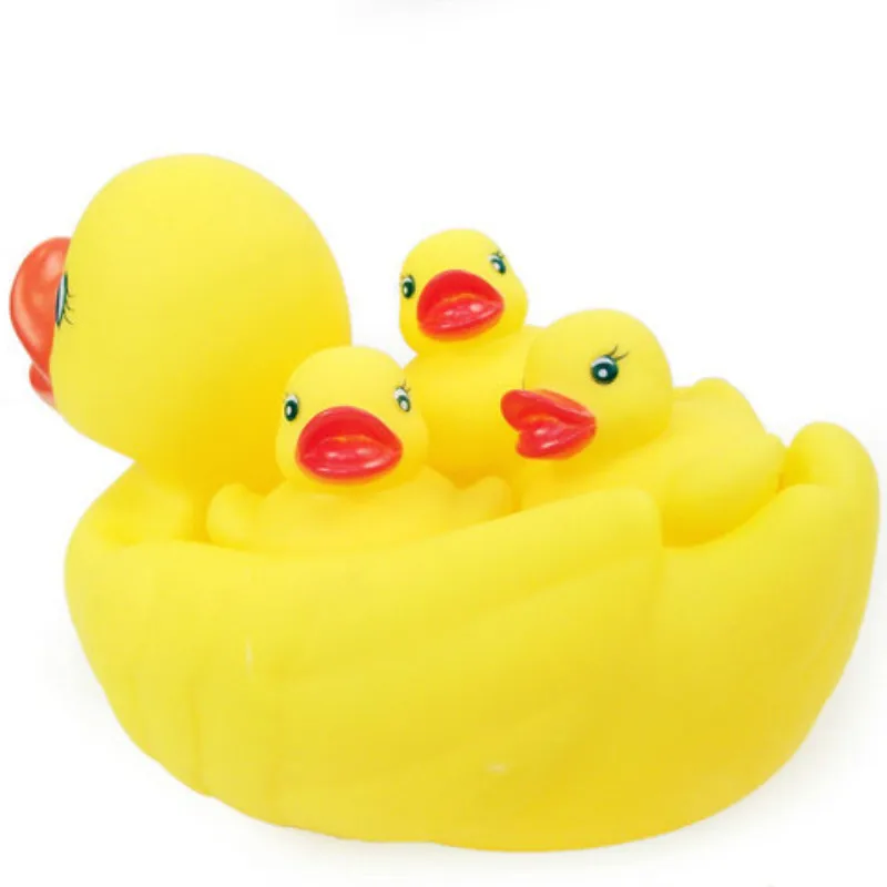 Милые детские со скрипом резиновые утки для ванной игрушки Duckie Baby Shower водные игры