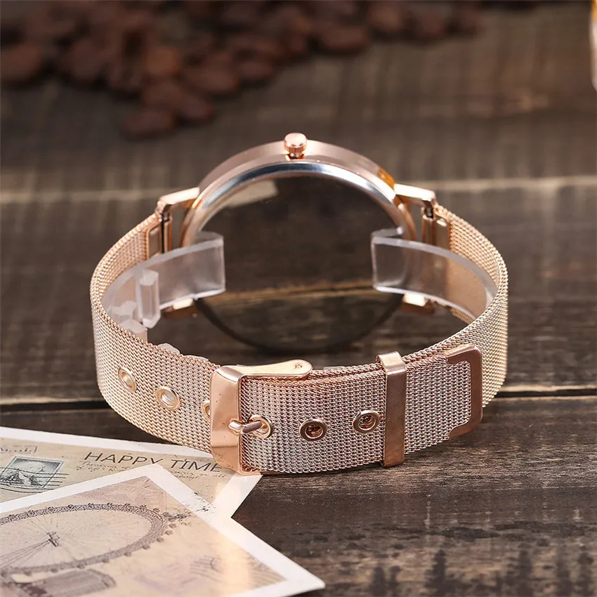 Vansvar Серебристые сетчатые женские часы из нержавеющей стали лучшие брендовые