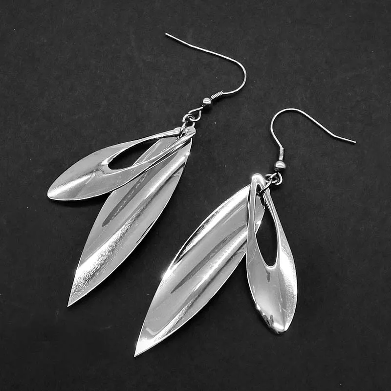 Женские круглые серьги AMUMIU Серебристые с металлическими очаровательными