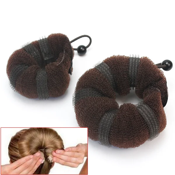 

2pcs Handy Hair Styling Updo Bun Maker Soft Hairstyle DIY Tool For Women Brown
