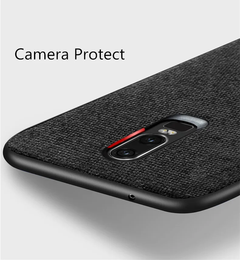 Oneplus 6 чехол-накладка one plus 6 задняя крышка силиконовый край мужской тканевый в деловом стиле противоударный чехол coque MOFi 1+ 6 Чехол
