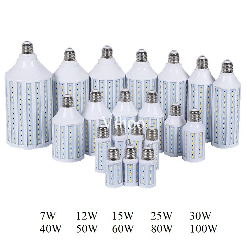 7 Вт 12 15 25 30 40 50 60 80 100 E27 B22 E40 SMD 5730 5630 Светодиодная Лампочка кукуруза освещение