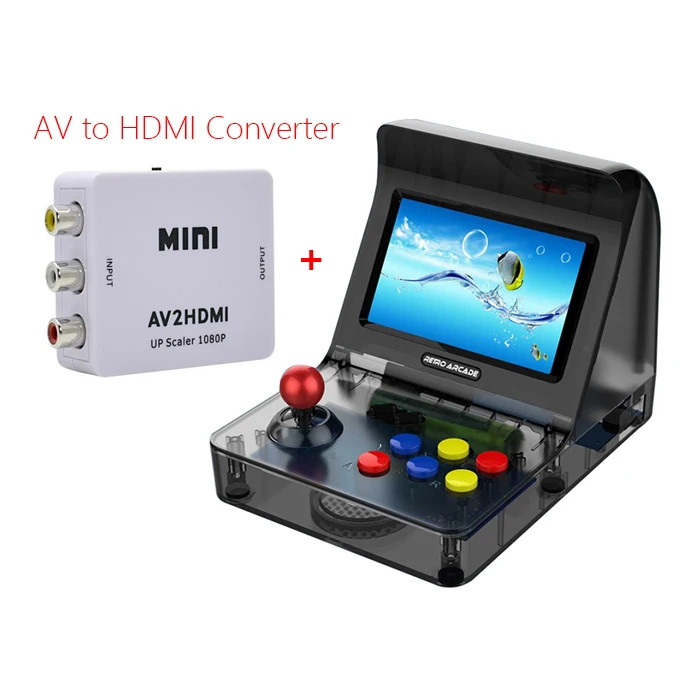 Clear black AV2HDMI Портативная консоль для аркадной игры с джойстиком геймпадом Мини Портативный ретро Видео игровой плеер 3000 игр ТВ выход - Цвет: Clear black AV2HDMI