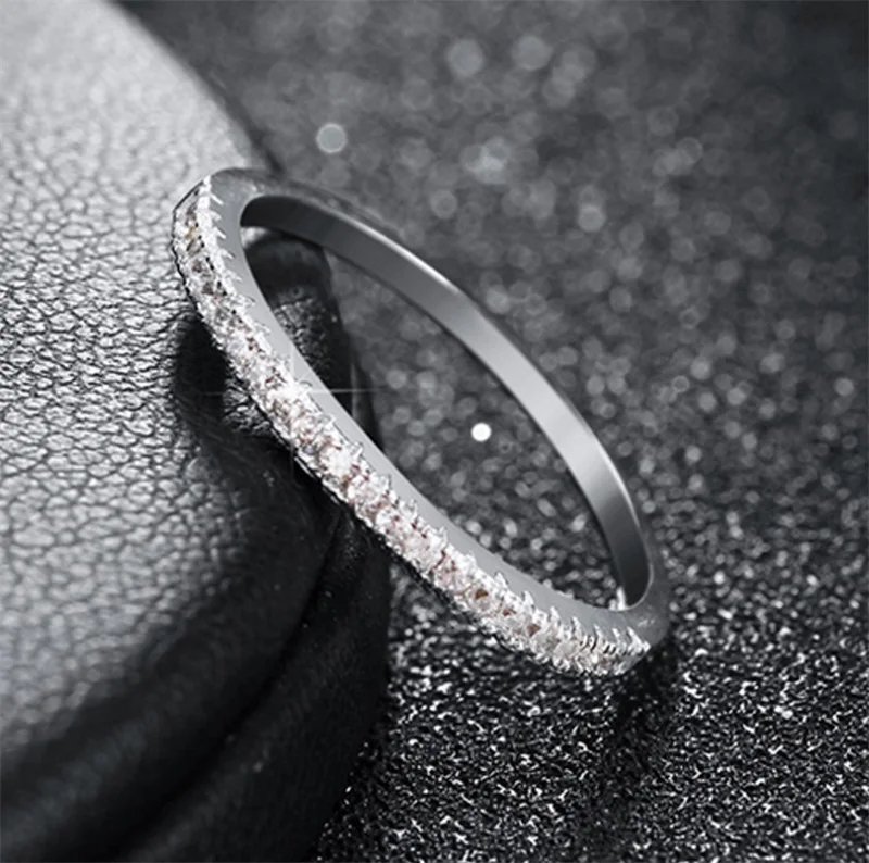 YANHUI Genuine 925 Solid Silver Rings Simple Geometric Round Single Stackable Finger Rings For Women Wedding Jewelry HR086