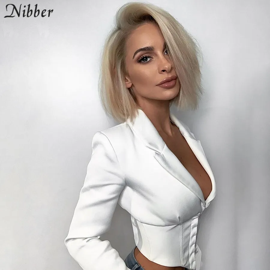 Nibber Офисная Женская белая Элегантная короткая верхняя одежда, тонкое женское пальто, осенне-зимняя куртка, модные вечерние приталенные пальто на каждый день