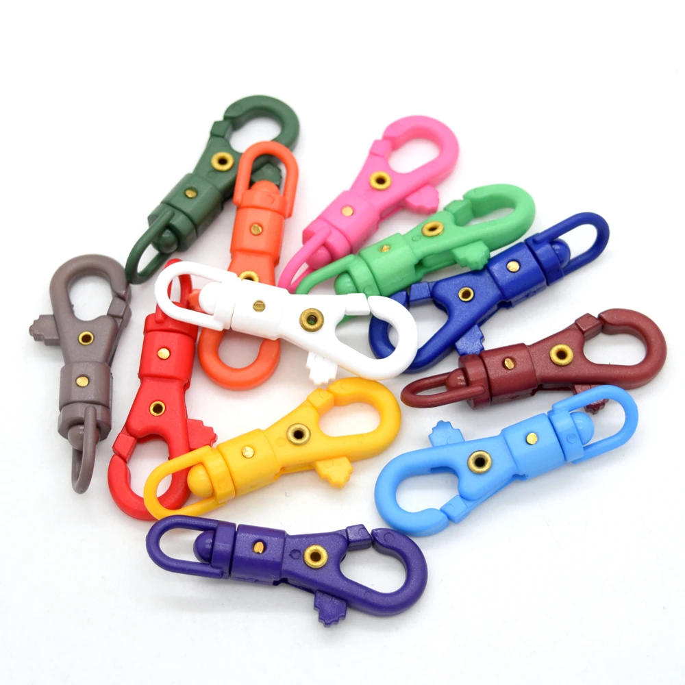 Gancho giratorio de pl&aacute;stico para mochila, correa de 1/4mm, colorido, 6,5 pulgadas-0