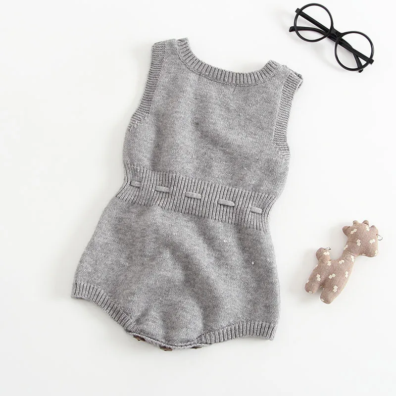 Осень 2019 комбинезон для новорожденных девочек и мальчиков вязаный шерстяной