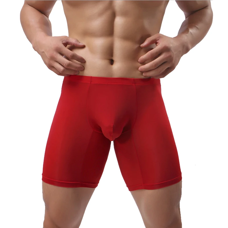 Новое мужское длинное нижнее белье фирменное дышащее шелковое Lce мужские шорты u