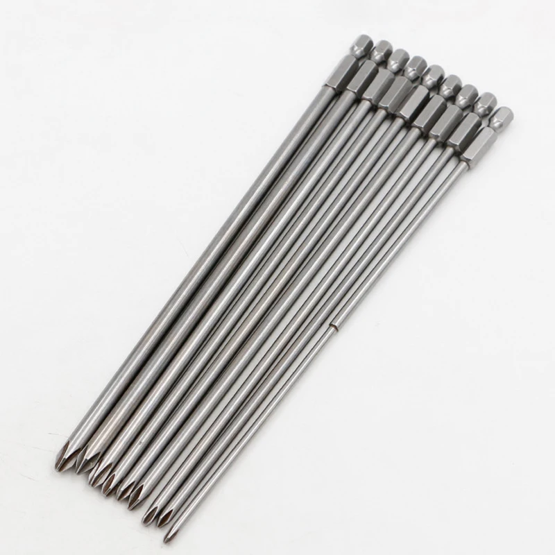

Отвертка Philips Bits S2, электрическая дрель из легированной стали, 9 шт./компл., 1/4 дюйма, 200 мм, PH1 & PH2, крестовая отвертка, головка, электроинструмент