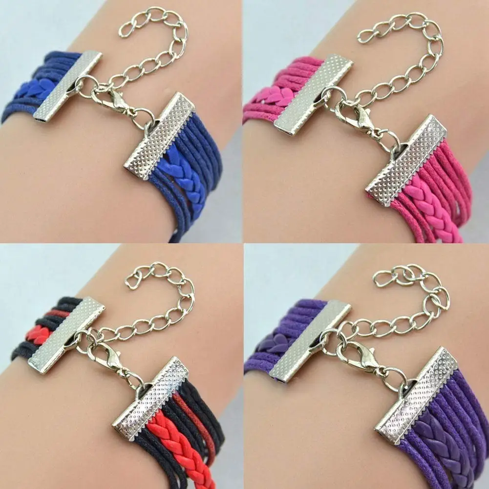 Браслет многослойный из искусственной кожи M534 TT @ 88|heart bracelet|bracelet fashionfashion bracelet |