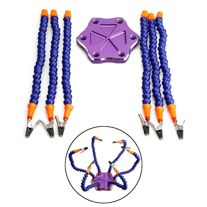 

Multi Soldering Helping Hands Flexible Third Hand Tool with 6pcs Flexible Arms For PCB Board Soldering Assembly Repair Station
