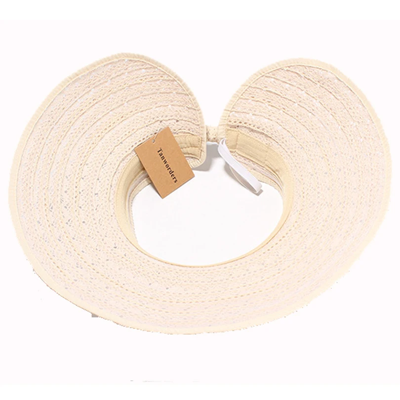 

Summer empty top sun hats for Lace bowknot wide large brim sun hat beach foldable ladies's sun hat Wholesale and retail