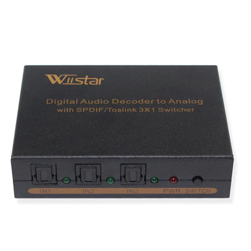 Оптический разветвитель TOSLINK от Wiistar 3 до 1 для цифрового аудио декодера поддержка