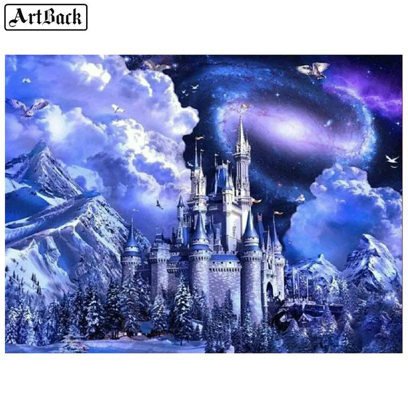 Алмазная 5d-картина сделай сам полноразмерная картина с изображением замка