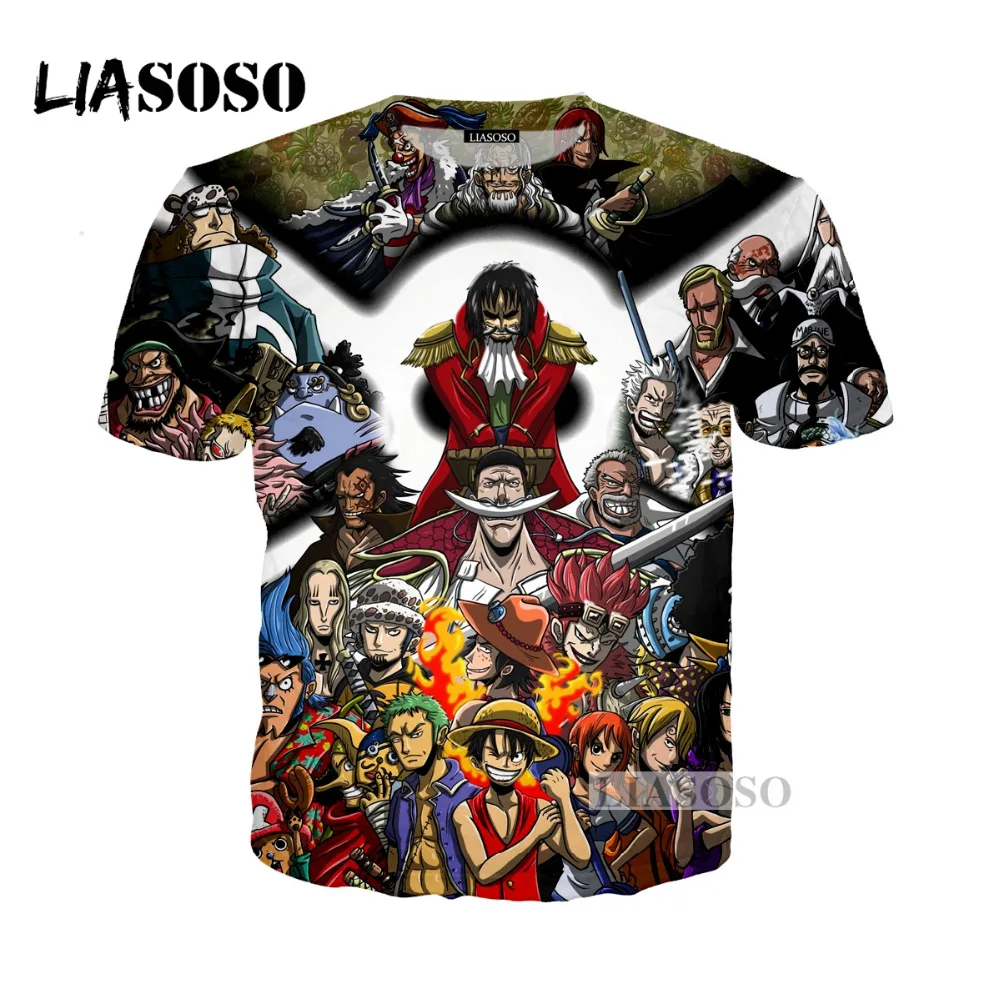 Liaseo 2018 модная 3D печать для женщин и мужчин аниме цельный серия футболка Летняя в