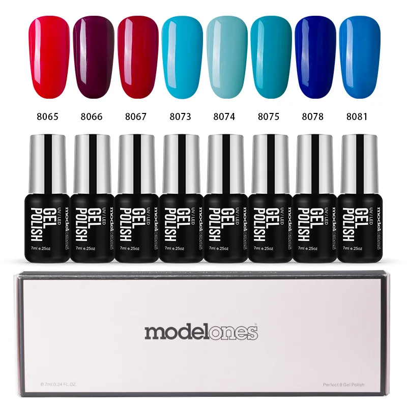 Modelones, 8 шт./лот, салонный Гель-лак для ногтей, набор, розовый цвет, УФ-Гель-лак для ногтей, маникюр, отмачиваемый УФ-гель для ногтей, набор для лаков - Цвет: 14