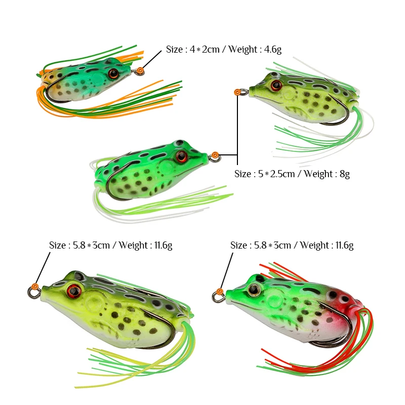 Набор рыболовных приманок Goture 5 шт./лот Topwater Frog искусственная плавающая приманка