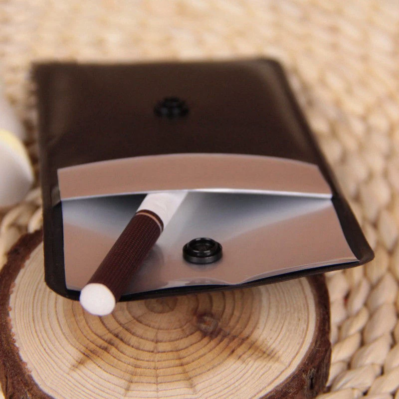2Pcs Black Ashtrays Bags Smoking Cigarette Tobacco Fireproof Portable PVC Ash Storage Tools for Outdoor Dating Shopping | Дом и сад