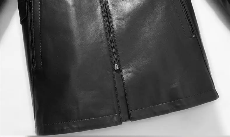 BATMO Новое поступление зимняя высококачественная мужская куртка из овчины и меха норки с воротником из белого утиного пуха, Мужской плащ из натуральной кожи
