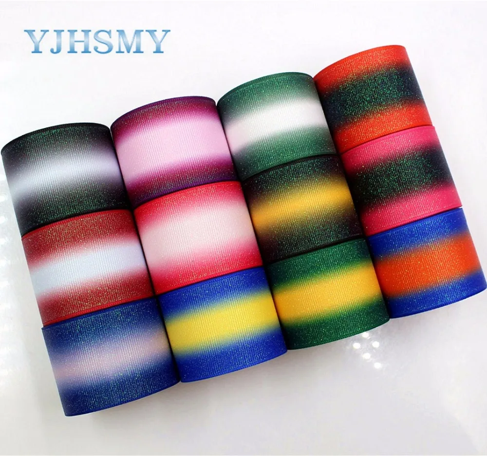 Yjhsmy 181161 3 ярдов 38 мм flash Ленты Термальность передачи печатных Grosgrain Свадебные