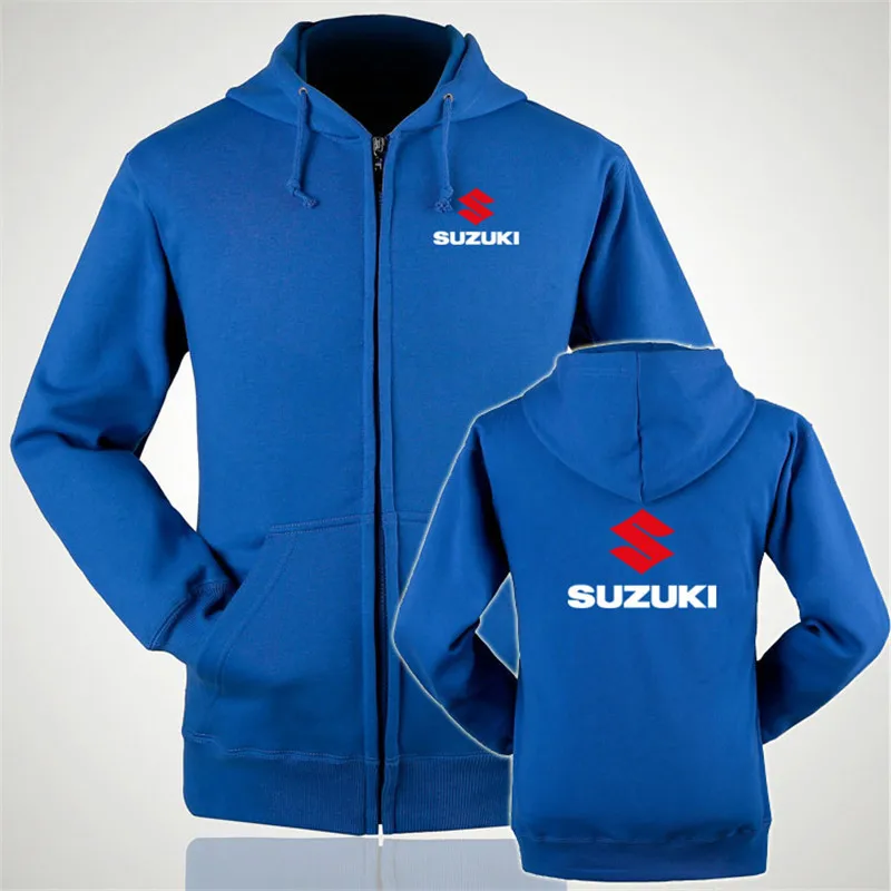 Осенне-зимние толстовки на молнии с логотипом Suzuki повседневная куртка капюшоном