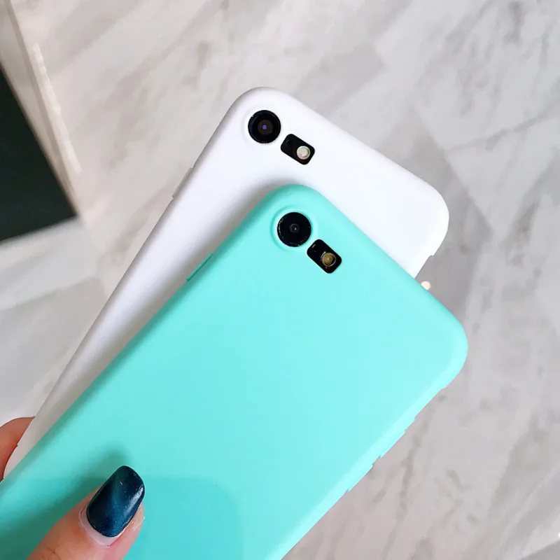 Ультратонкий однотонный чехол для iPhone 8 7 6 6S Plus мягкий силиконовый из ТПУ X XS Max XR