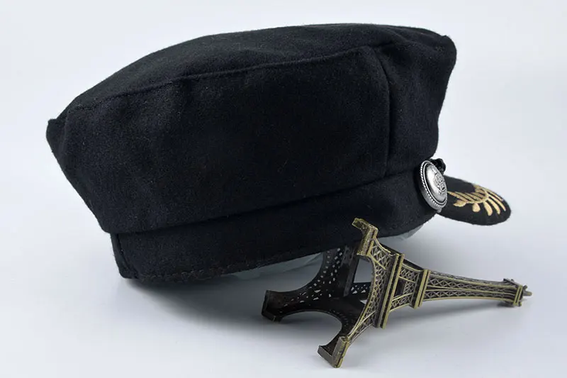 2016 весенний Модный берет Женская восьмиугольная кепка черная Шерстяная Newsboy для