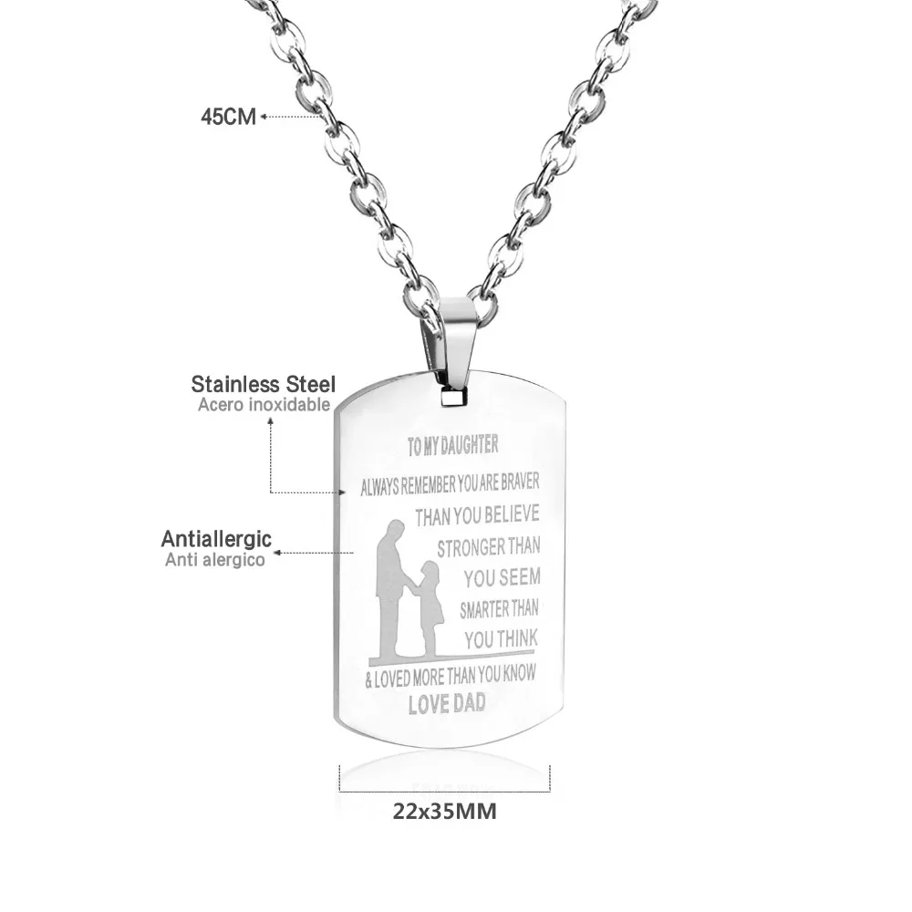 LUXUKISSKIDS 5 шт./лот 316L ожерелье из нержавеющей стали с гравировкой Bijoux женское модное