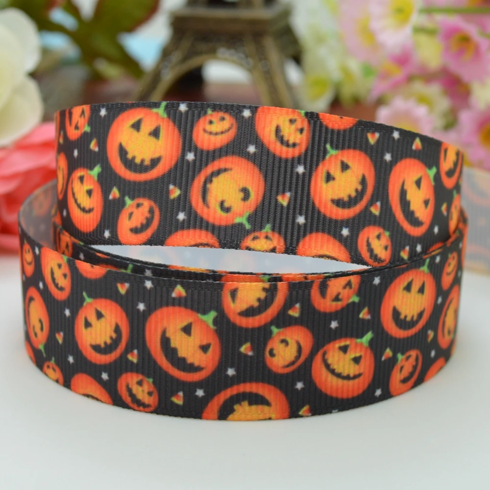 DUWES 7/8 "22 мм Хэллоуин Рождество печатных grosgrain ленты бант для волос украшение