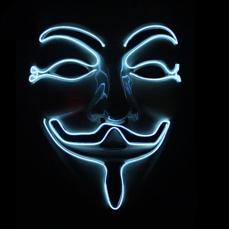 1 шт. вечерние маски V for Vendetta светодиодный светильник анонимные маска Гай Фокс