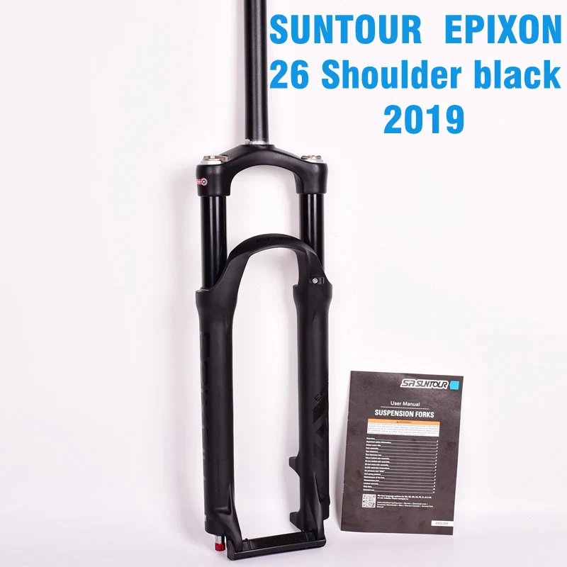 SR SUNTOUR Велосипедная вилка EPIXON 26/27,5/29er 100 мм для горного велосипеда, велосипедная амортизирующая передняя вилка, дистанционная подвесная вилка - Цвет: 26er shoulder black