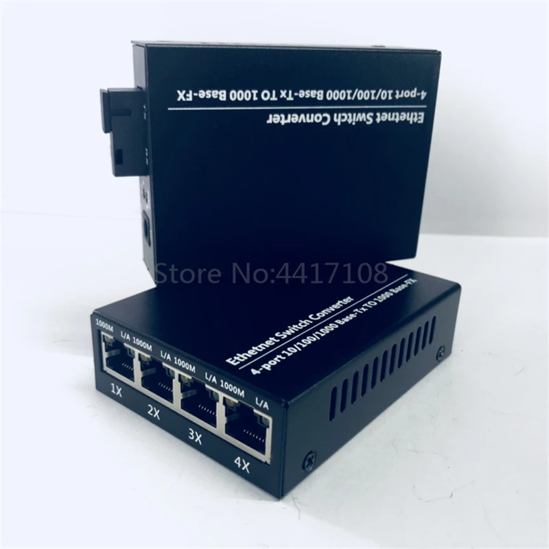 FTTH Бесплатная доставка 1 пара 20 км гигабитный 4-портовый волоконно-оптический