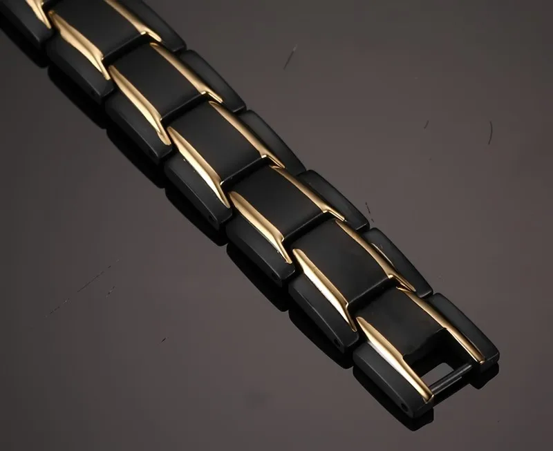 Men's New Arrival High Quality Black Gold 316L stainless steel Buddhist religious Health magnet Stone Link Chain Bracelet | Украшения и