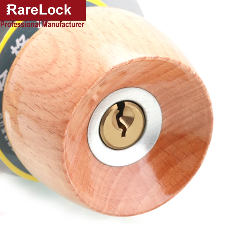 MMS414 деревянная ручка Сферический межкомнатный дверной замок с ключами и ручкой в