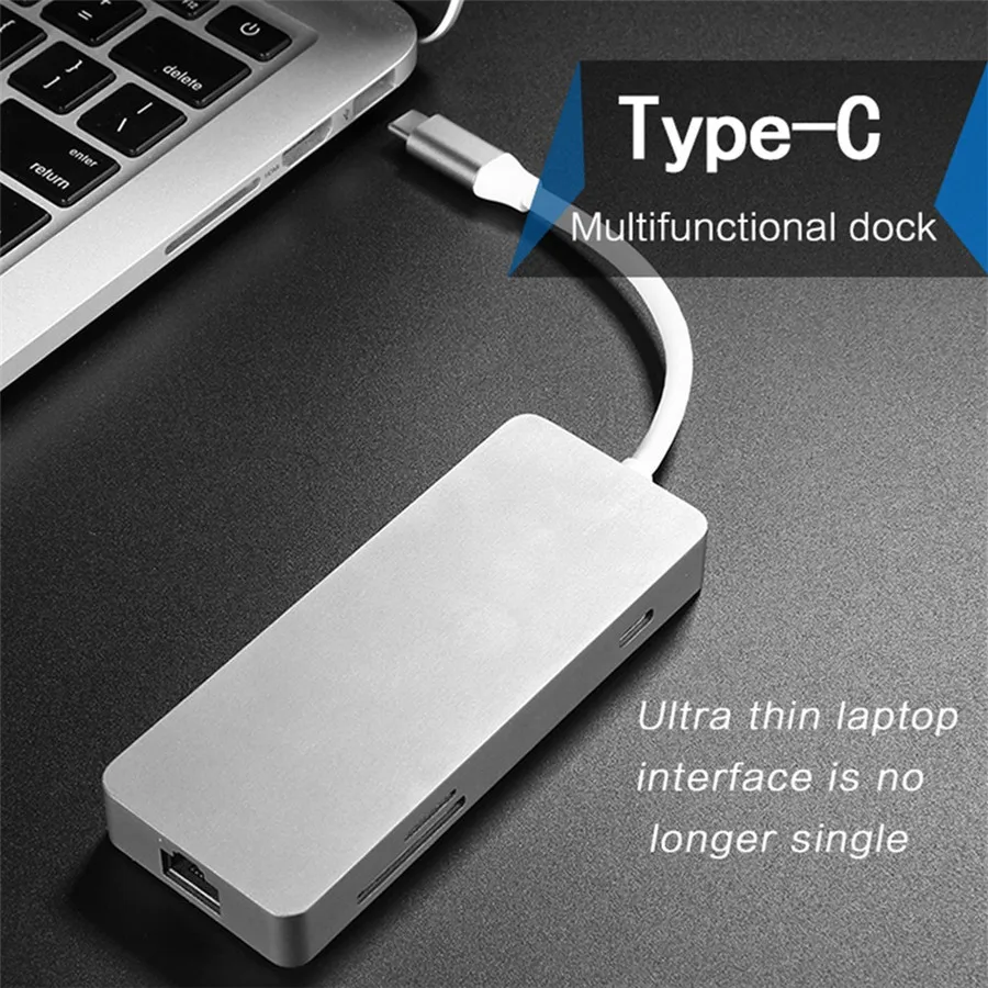Thunderbolt 3 USB C концентратор HDMI RJ45 lan адаптер многопортовая док станция 0 Type зарядный