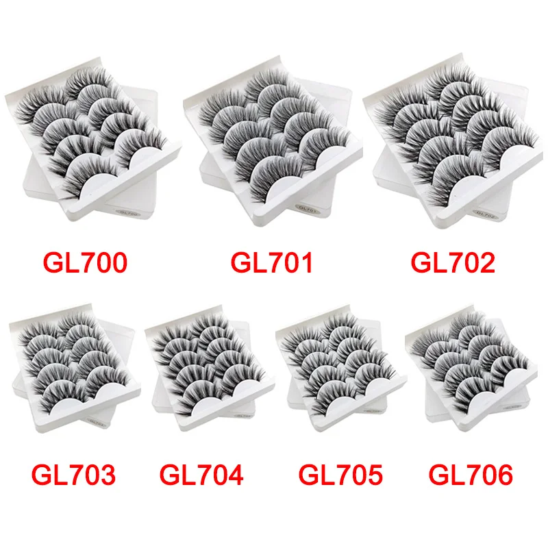 Прямая поставка 5 пар в упаковке 3D толстые и мягкие Накладные ресницы накладные